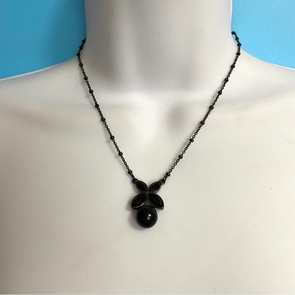 NAPIER Black Drop Necklace - Picture 3 of 7